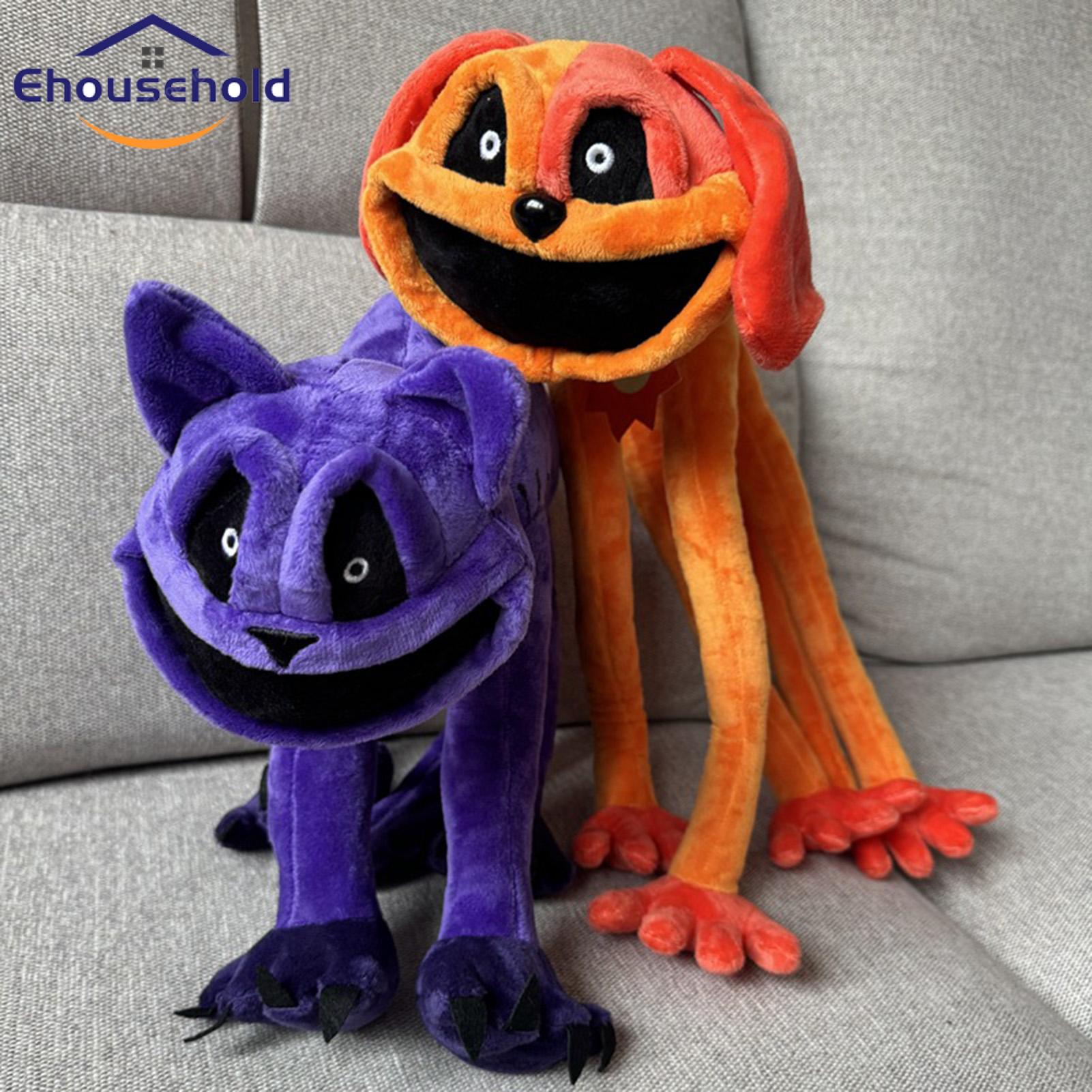 Plush Cat Flutter Big Mouth Smiling Purple Cat Plush Toy Soft Stuffed Animal Pillow for Game Fans Children Fluffy Catnap Plush Toy Unique Gift Idea Relaxing Plush Pillow. 