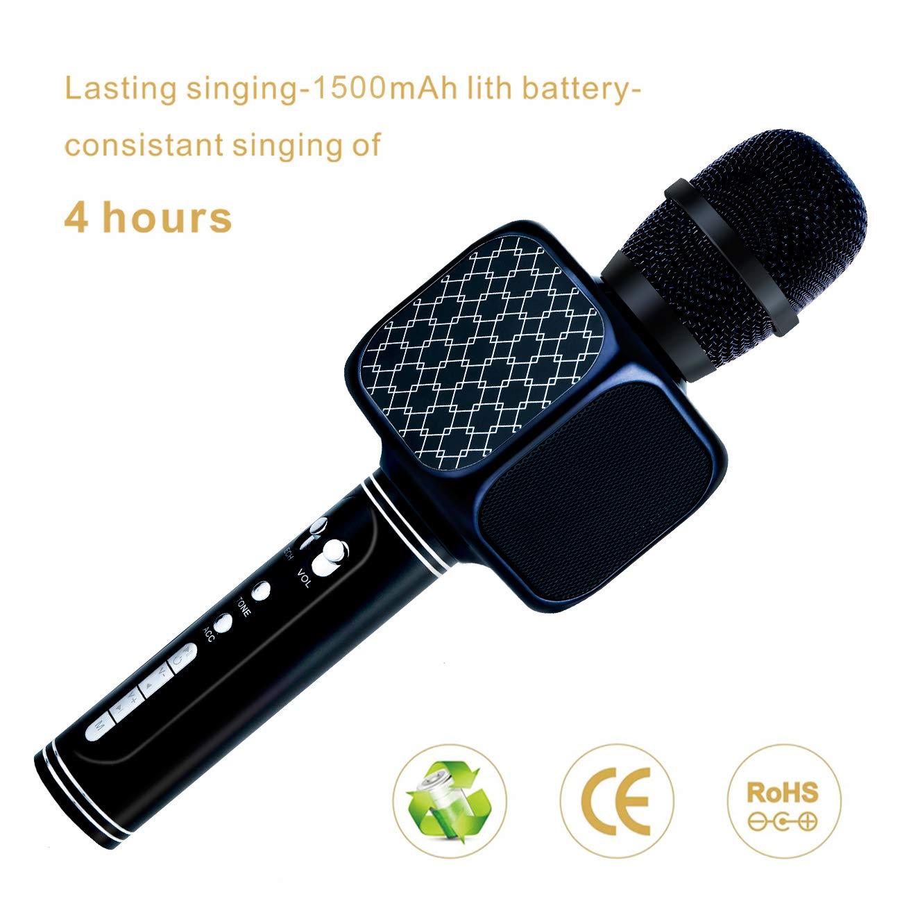 Professional Portable Wireless Karaoke Microphone Handheld Cellphone Karaoke Player Support USB/ Micro SD card/ MP3 Player & Bluetooth. 