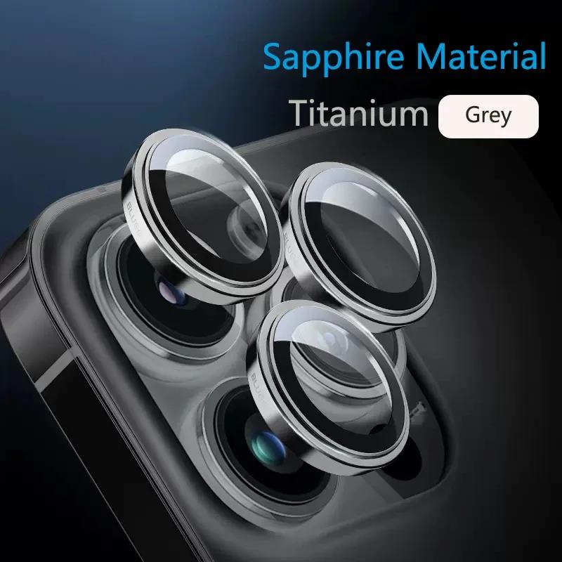 Blueo Sapphire Material For Iphone 15 Pro Max Camera Lens Protector Metal Anti Scratch Cover For Iphone 15 Pro Lens Protector. 