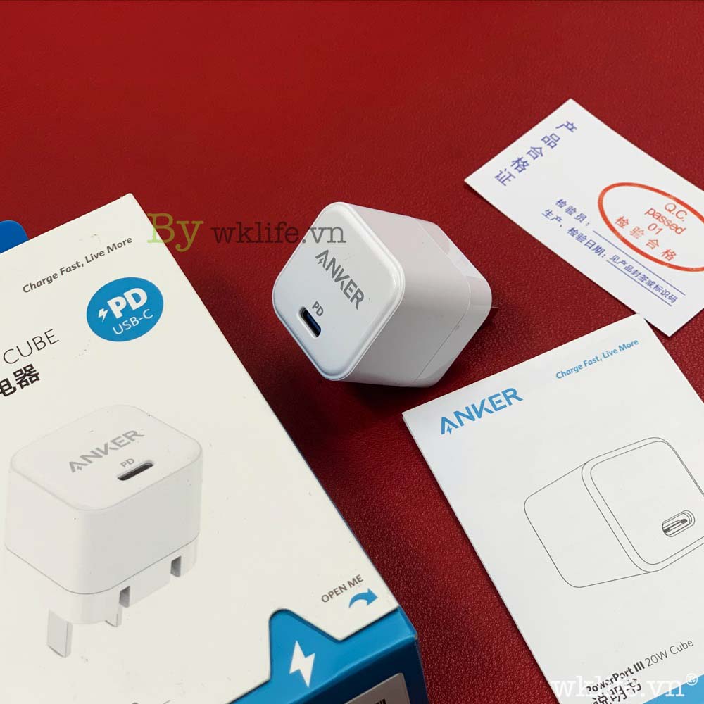 Anker PowerPort-3 , 20W Cube USB-C Adapter. 