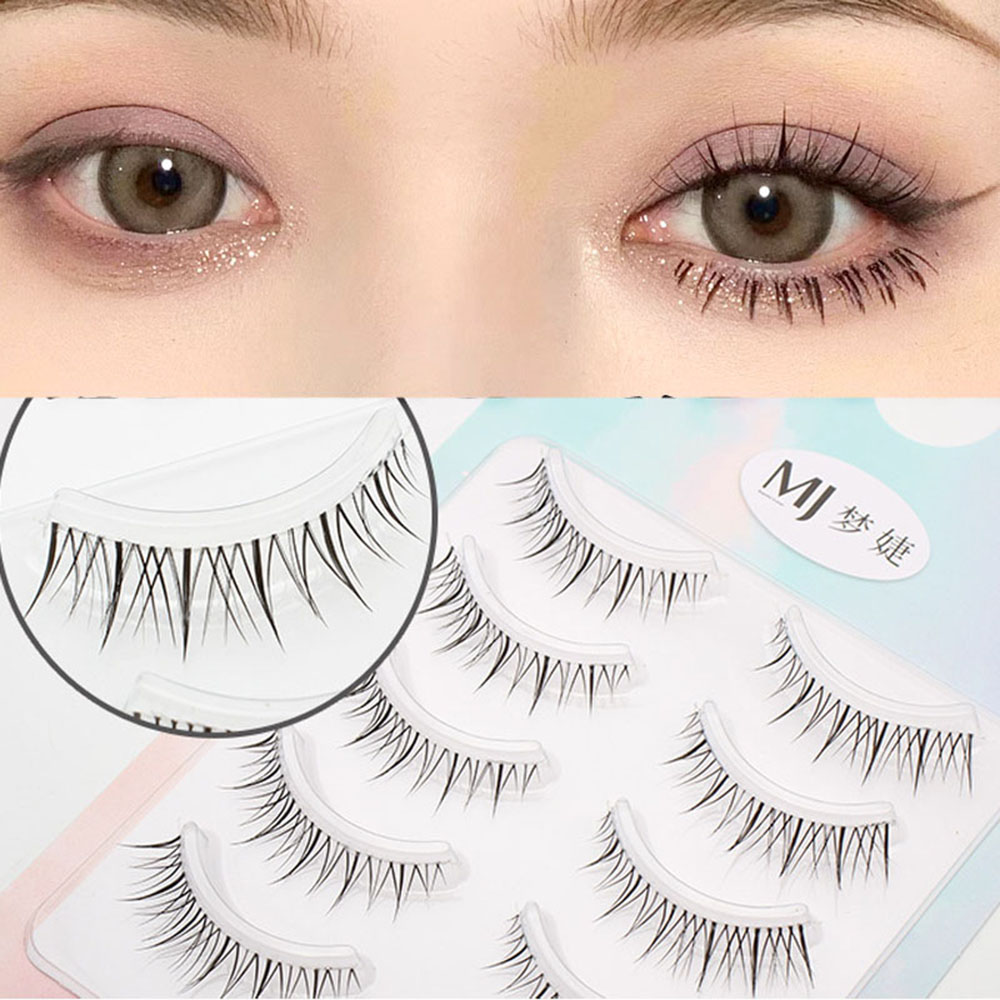 Short Eyelashes A/M Shape Spikes Cluster Eyelash Transparent Stem Eyelashes Eyelash Extensions Natural Korean False Eyelashes