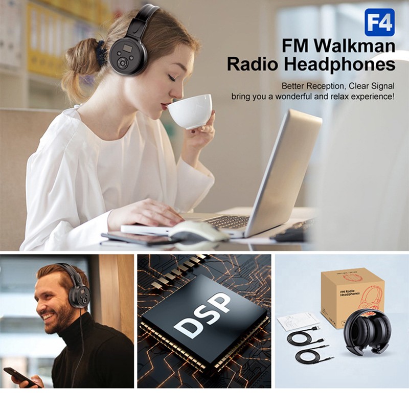 【FUPANG】portable FM radio receiver 3.5mm wired headset radio earphone receiver. 