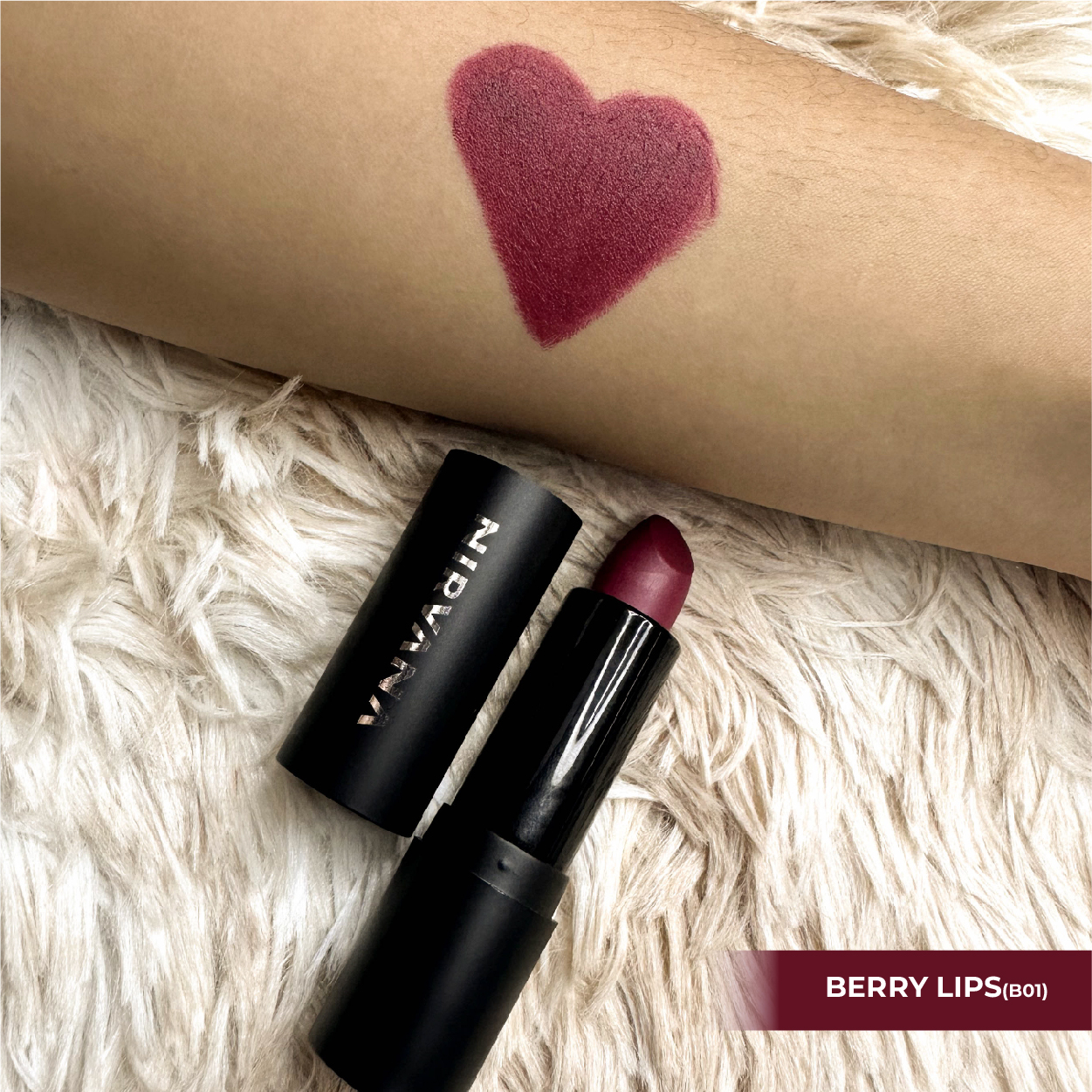 Nirvana Color Matte Color - Berry Lips- 5gm. 