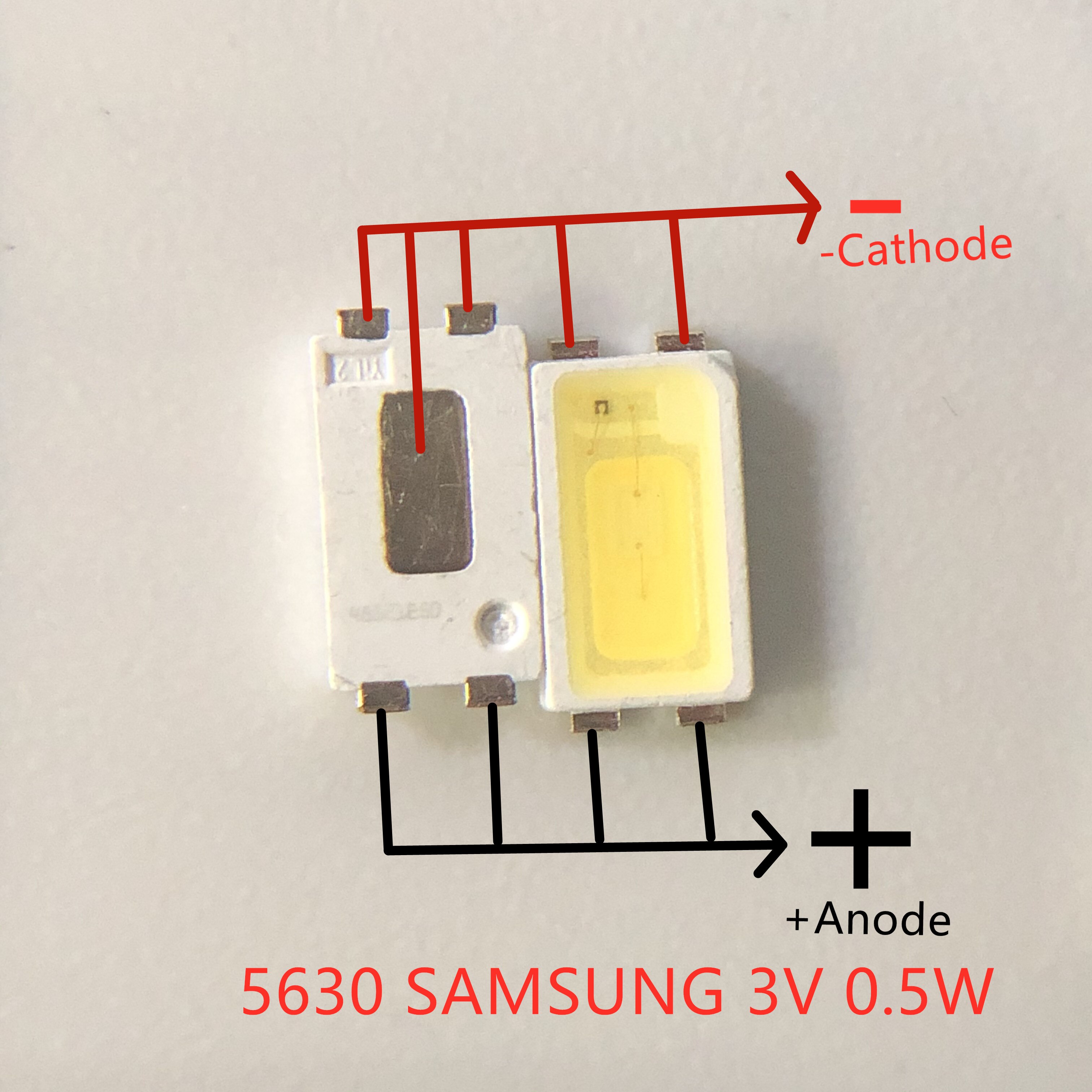 【happy one】200pcs FOR SAMSUNG High Power 5630 LED Television Backlit Diode SMD 5630 LCD 0.5W 3V Cool White TV Backlight. 