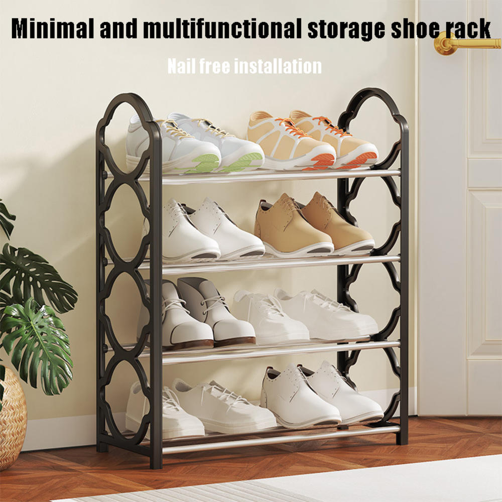 Lace Shoe Rack Four-layer Shoe Shelf Multi-layer Shoe Cabinet Dustproof Shoe Hanger Space-saving Shoe Rack. 