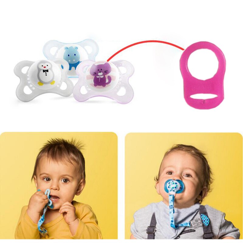 【happy one】10PCS Color Silicone Baby Mam Pacifier Adapter Rings Dummy Clip Adapter Chain Pacifier Holder. 