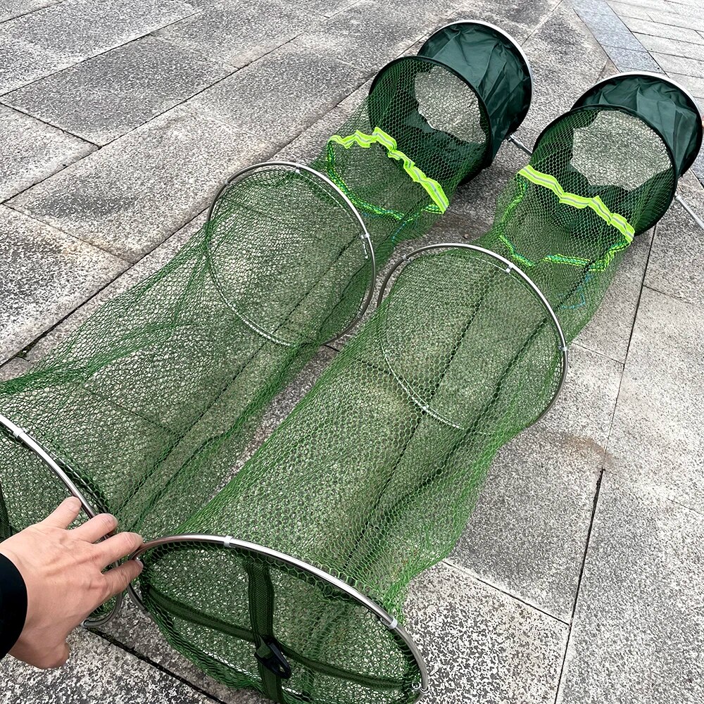 1.7-3m Fishing Basket Dip Net Trap Folding Telescopic Net Fish Mouth Protection Basket Outdoor Carp Fishing Tool Hold Over 50kg. 