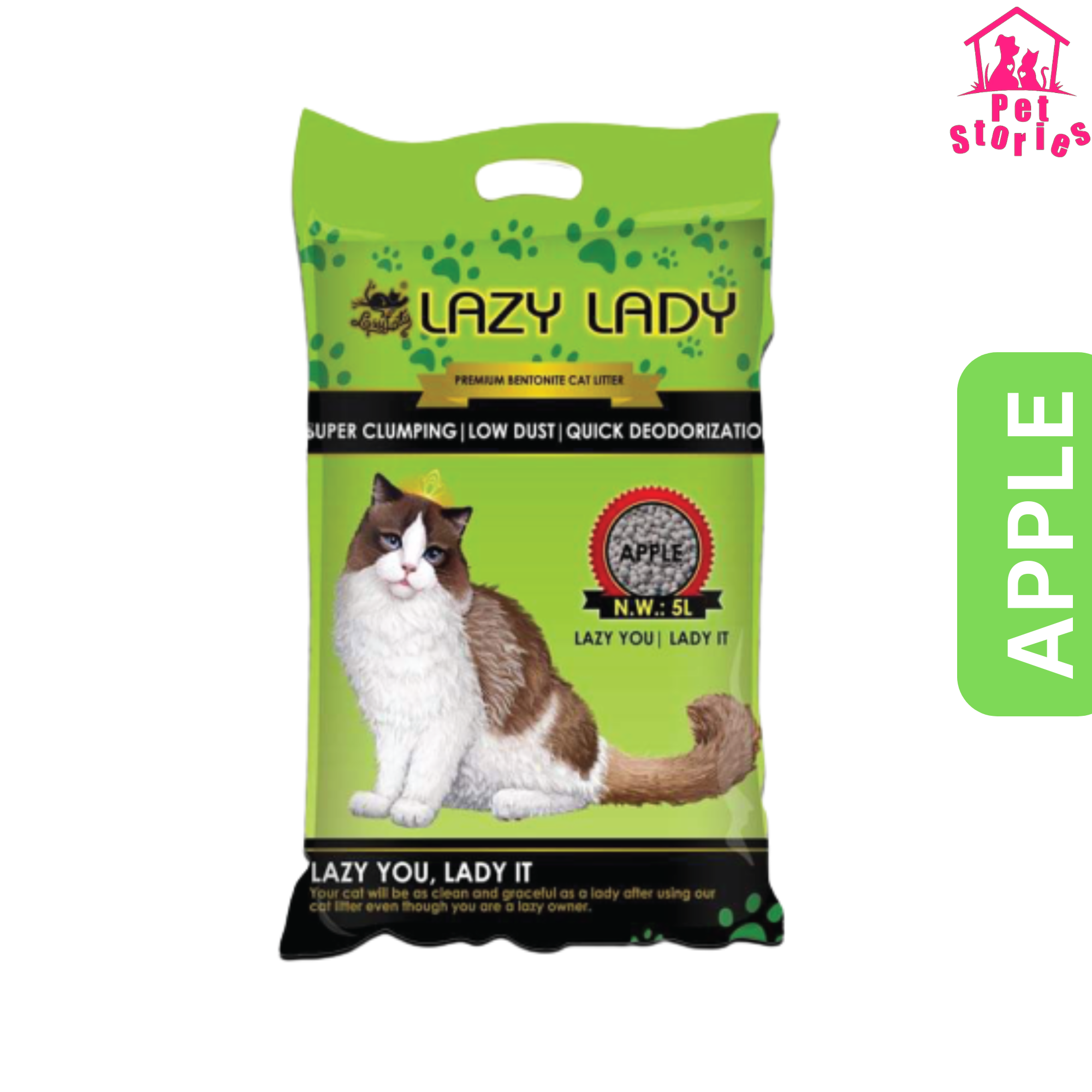 Lazy Lady Premium Bentonite Cat Litter 5L Multiple Flavour. 