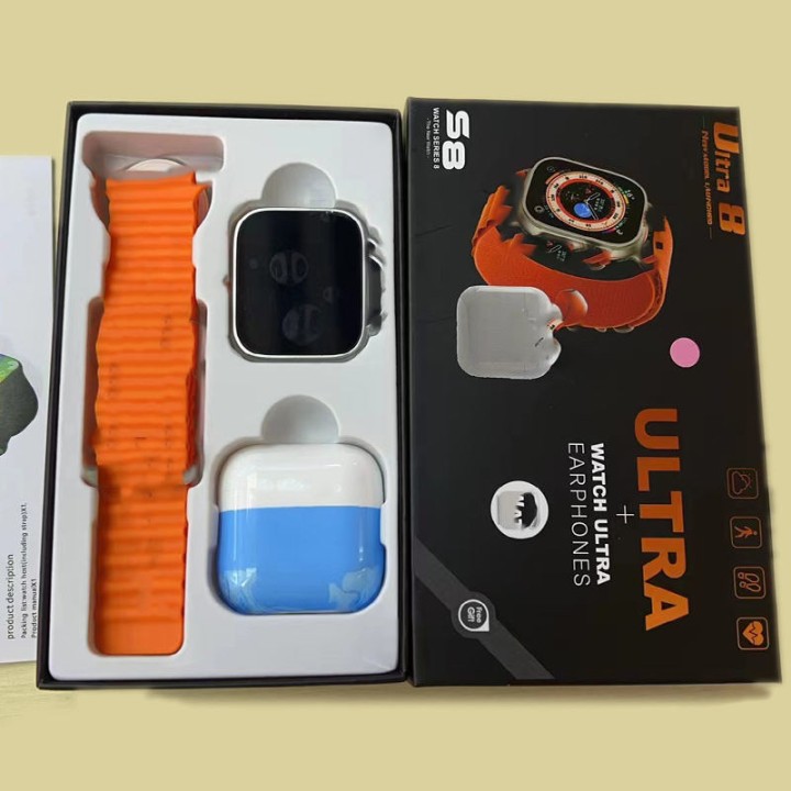 S8 Ultra Smartwatch Wireless Charging With Headphone