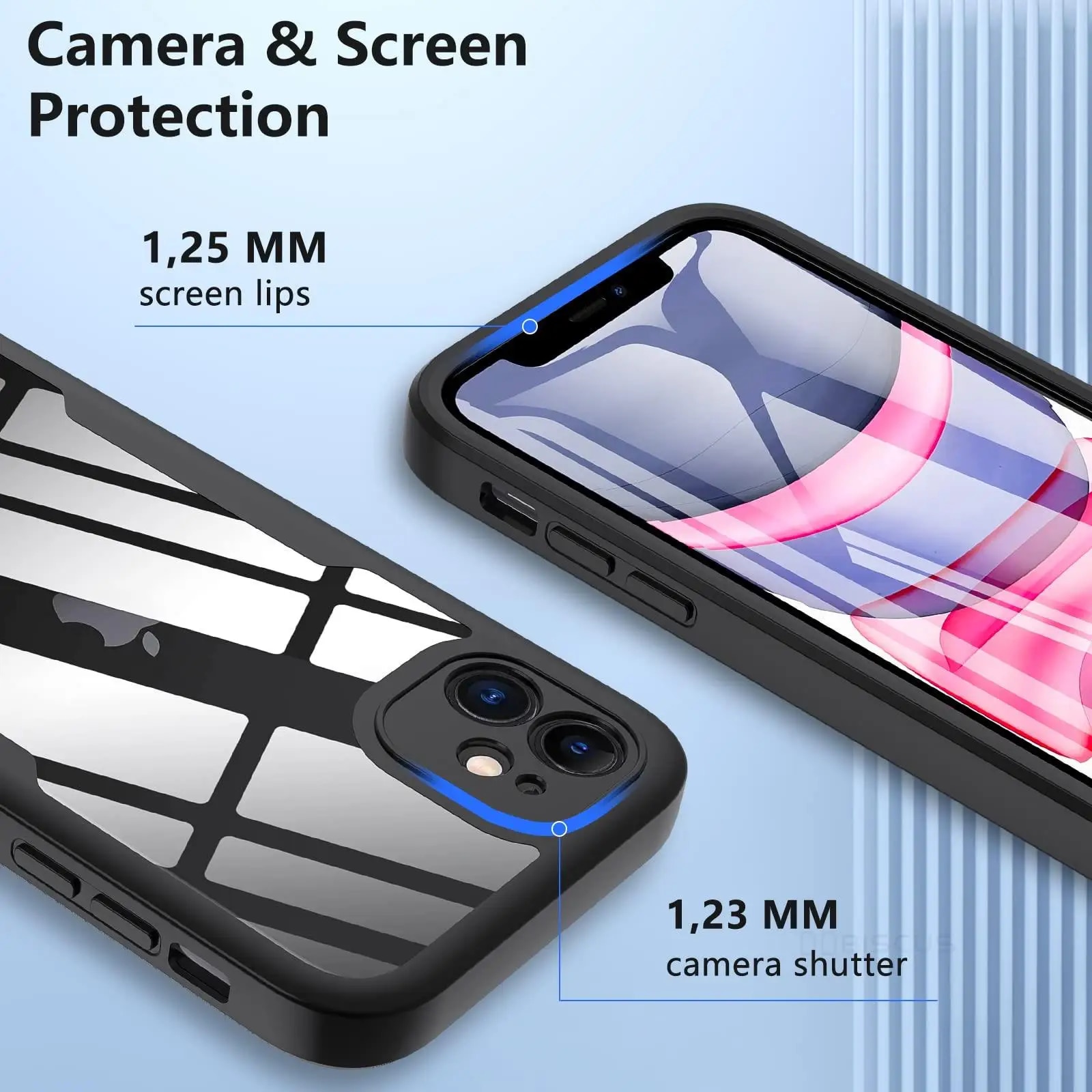 360 Degree Case For iPhone 14 13 12 11 Pro Max 15 14 Plus XS MAX XR Transparent Cover Full Body Rugged Built-in Screen Protector. 