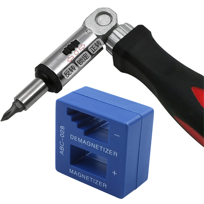 1 Pcs 0-180 Degree 1/4 Inch Inside Hexagon Interface Adjustable Angles Screwdriver with 1 Pcs Magnetizer Demagnetizer for Screwdriver Tips Screw Bits Magnetic Tool. 
