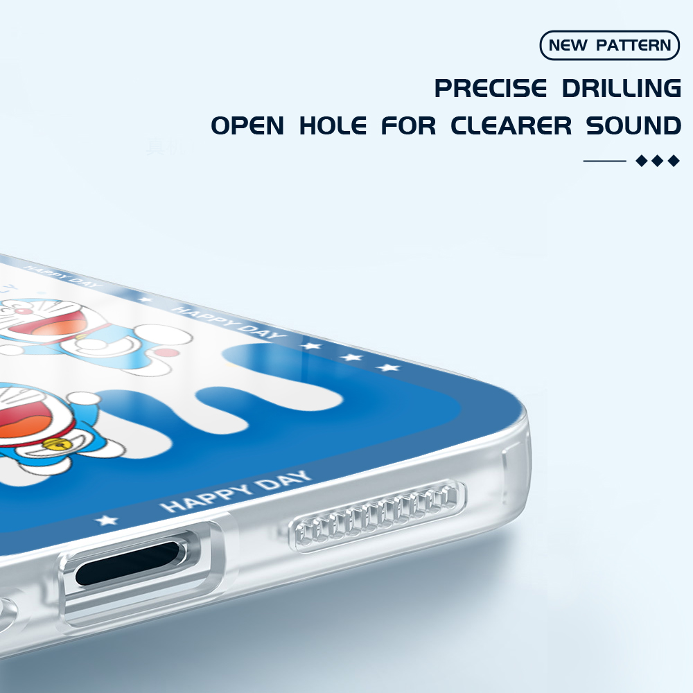 YYDS for iPhone 11 Pro Max Back Cover Happy Doraemon Transparent Silicone Soft Case full lens protection Ultra Thin Phone Case. 