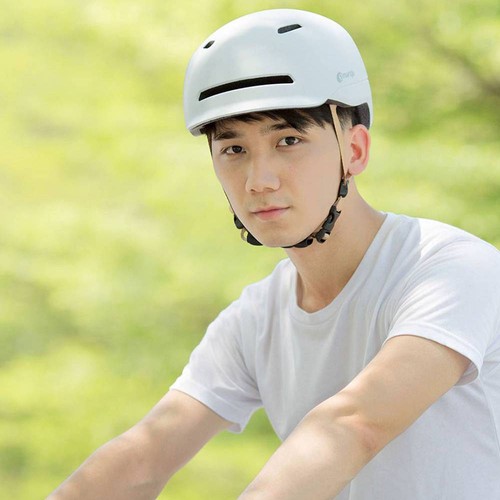 Xiaomi Smart4u SH50 Bicycle Smart Flash Helmet Automatic Light Perception Warning Light Long Battery Life IPX4 Waterproof Size L - White. 