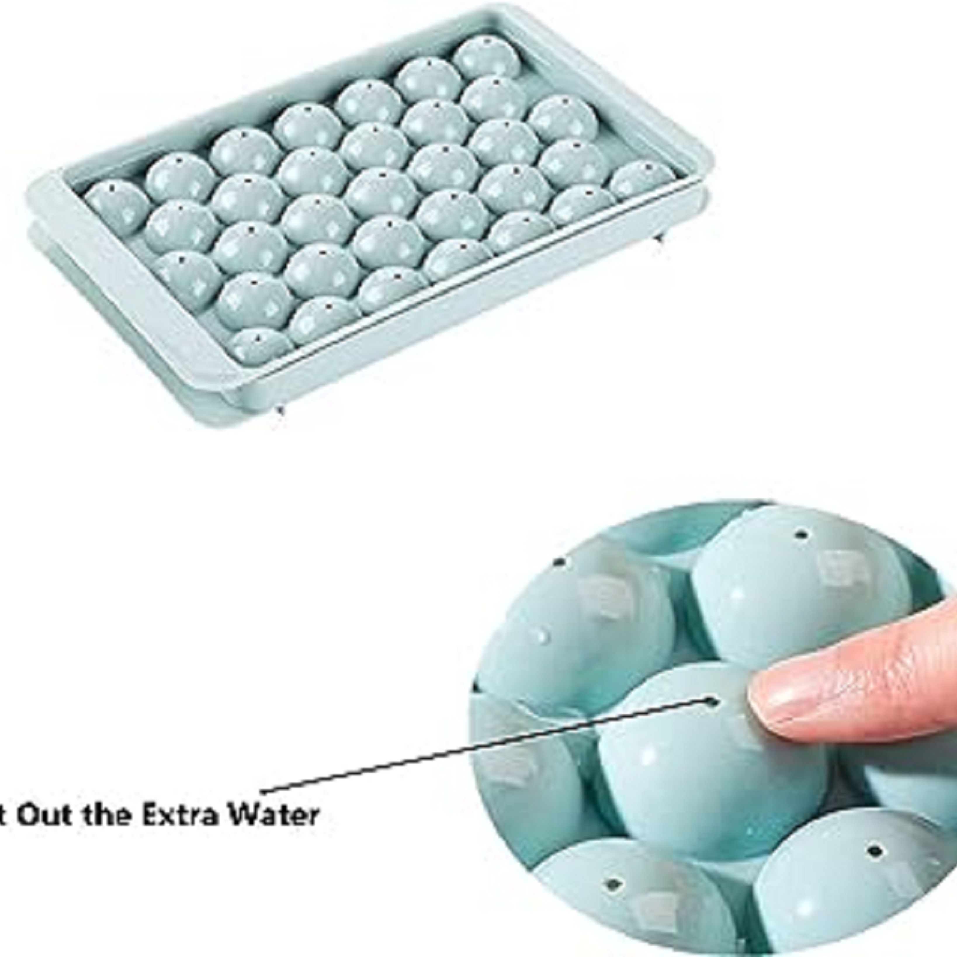 Ice Cube Mold Leak Proof Non-stick  No Residue Circle Ice Cube Tray for Freezer Happy Living. 