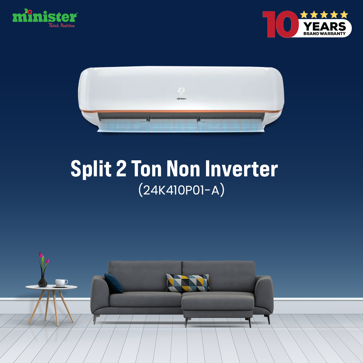 MINISTER 2 TON NON INVERTER (24K410P01-A) with Free Delivery
