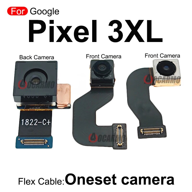 Front Facing + Back Rear Main Camera For Google Pixel 3XL 3 XL Fullset Cameras Module Flex Cable Replacement Parts. 