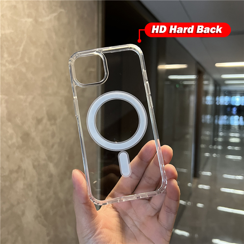 AnDyN CrashStar Magsafe Clear Shockproof Hard Phone Case For iPhone 14 13 12 11 Pro Max XS XR X 8 7 Plus. 