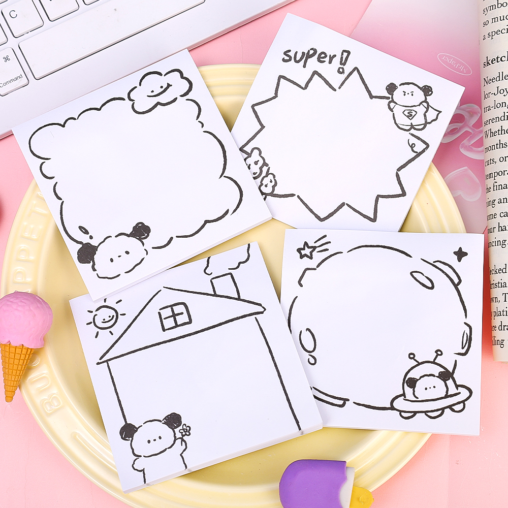 50 Sheets Cute Cartoon Dog Memo Pad Kawaii Sticky Notes Girl Diary DIY Decorative Scheduler Paper To Do List. 