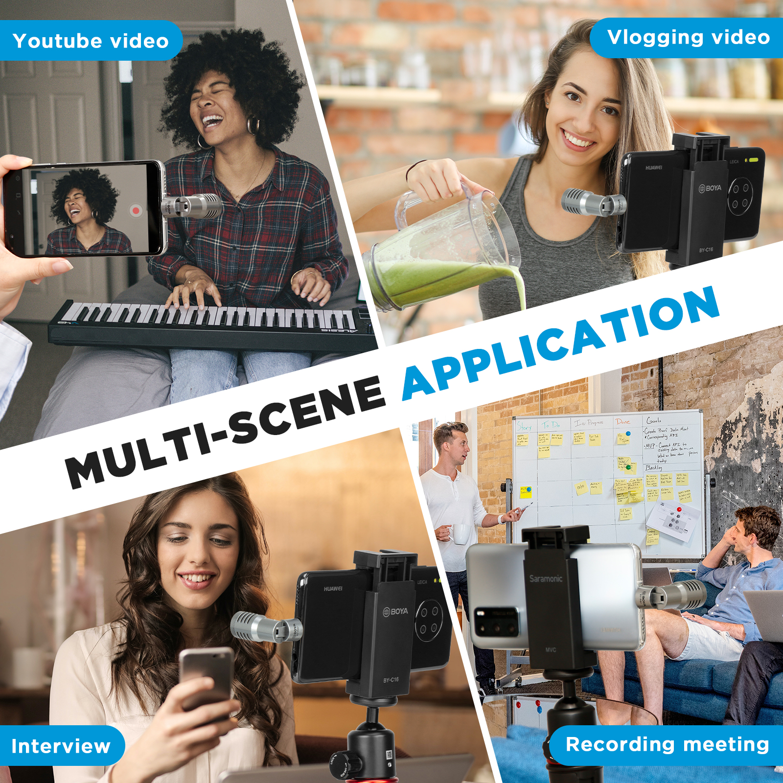 BOYA BY-P4 Plug and Play Mini Portable Condenser Wireless Microphone for PC Mobile Android iPhone DSLRs Camera Streaming Youtube. 
