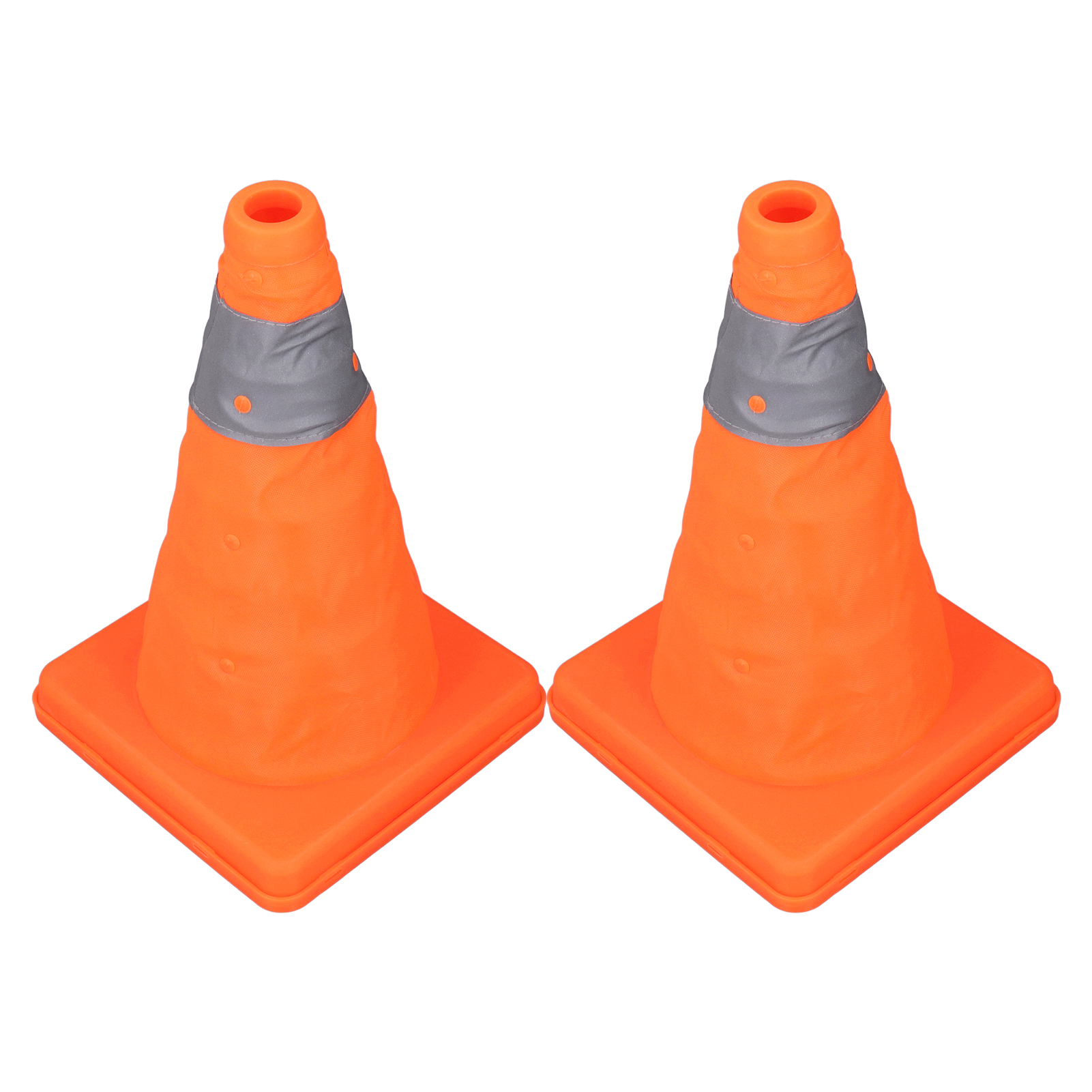Traffic Cones Portable Highly Visible 30cm Safety Cones Oxford Cloth and PP Fluorescent Orange with Reflective Collar for Parking Lots. 