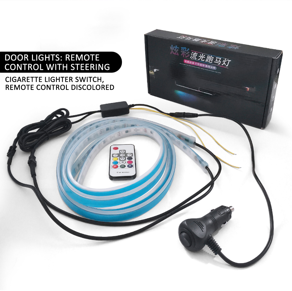 The new car LED dazzling flow of light car door lights chassis lights ambient lights illusion color flowing lights open the door lights super dazzling. 