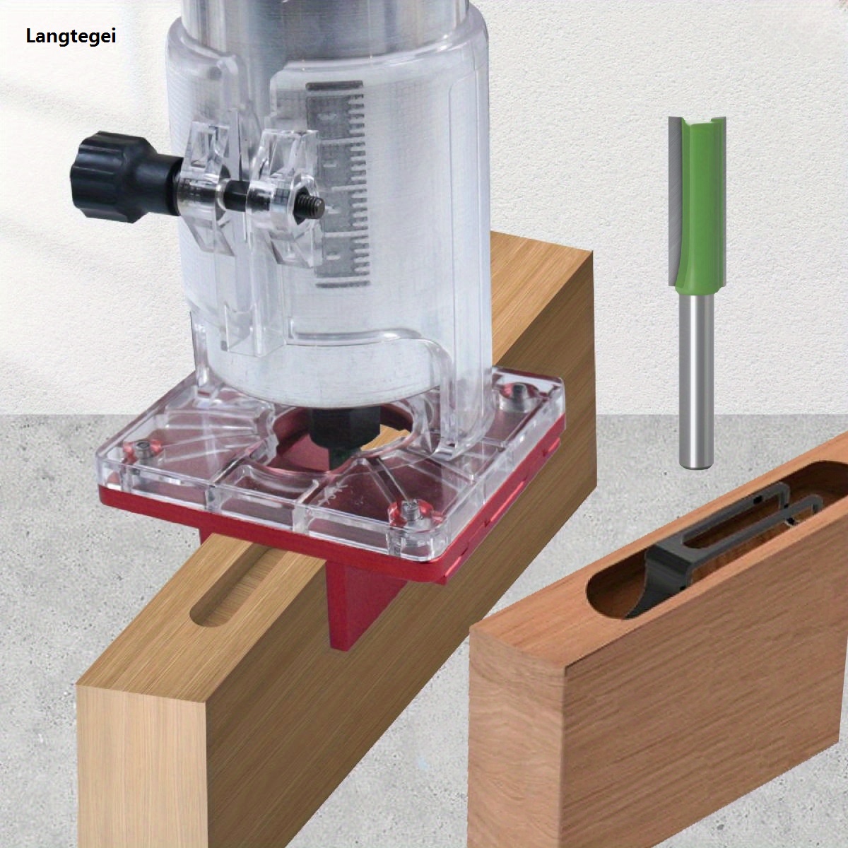 Slotting Guide Base for 65mm Trimming Machine for 2 In 1 Furniture Concealed Connector and Buckle Fastener - Wood Milling Base