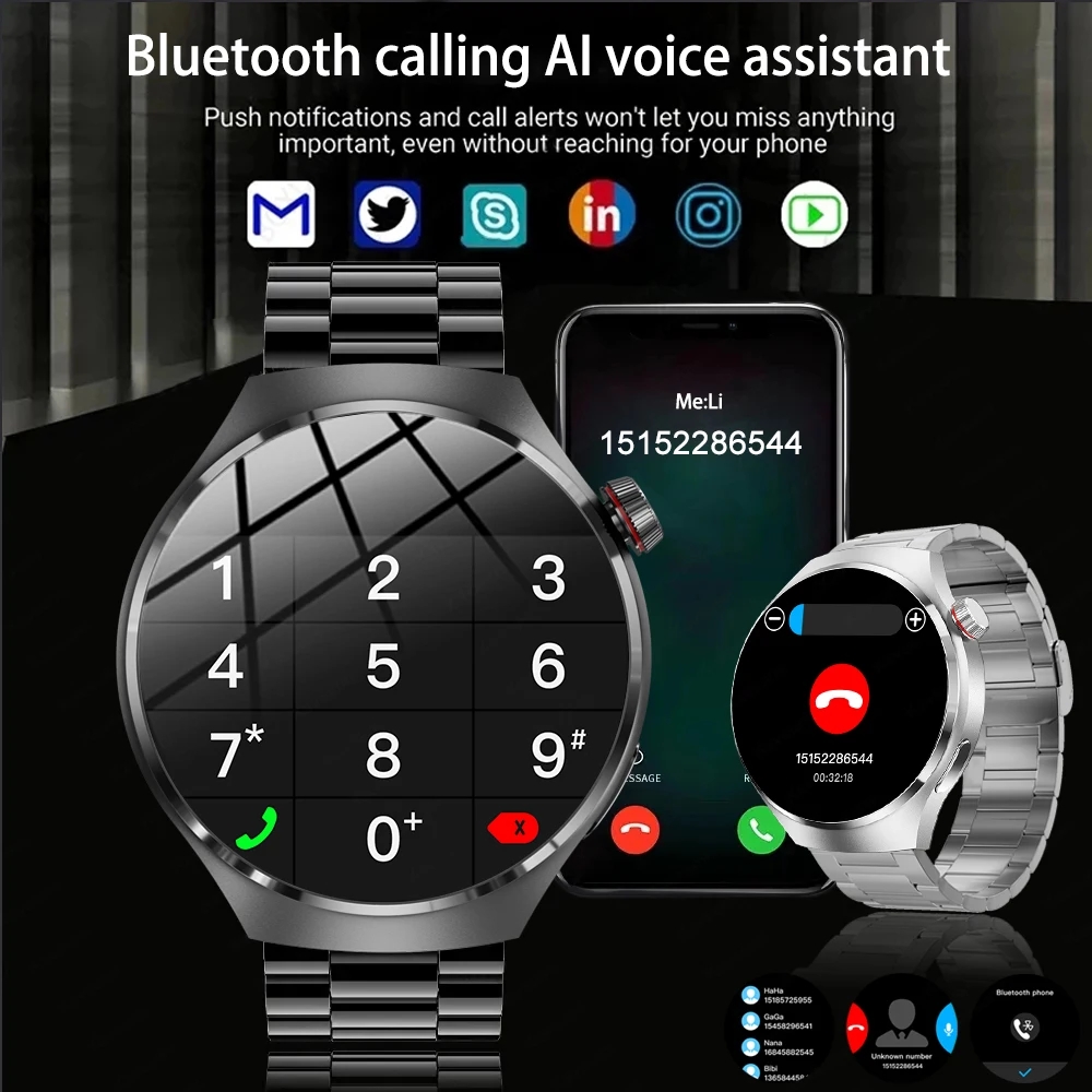 GT4 PRO Smart Watch Men Watch 4 Pro HD Color Screen Bluetooth Call Heart rate Blood Pressure Smartwatch 2024 New For Android IOS. 