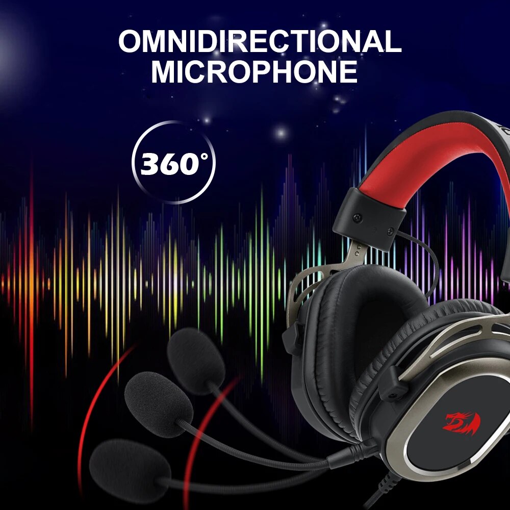 REDRAGON H710 Pro Helios gaming Headphone Microphone Noise cancelling,7.1 USB Surround Computer headset Earphones EQ Controller. 