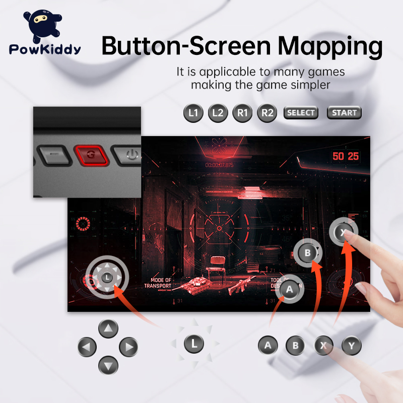 POWKIDDY X18S 5.5 Inch IPS Screen Black Version Android 11 L3+R3 Function Retro Games Handheld Game Console. 