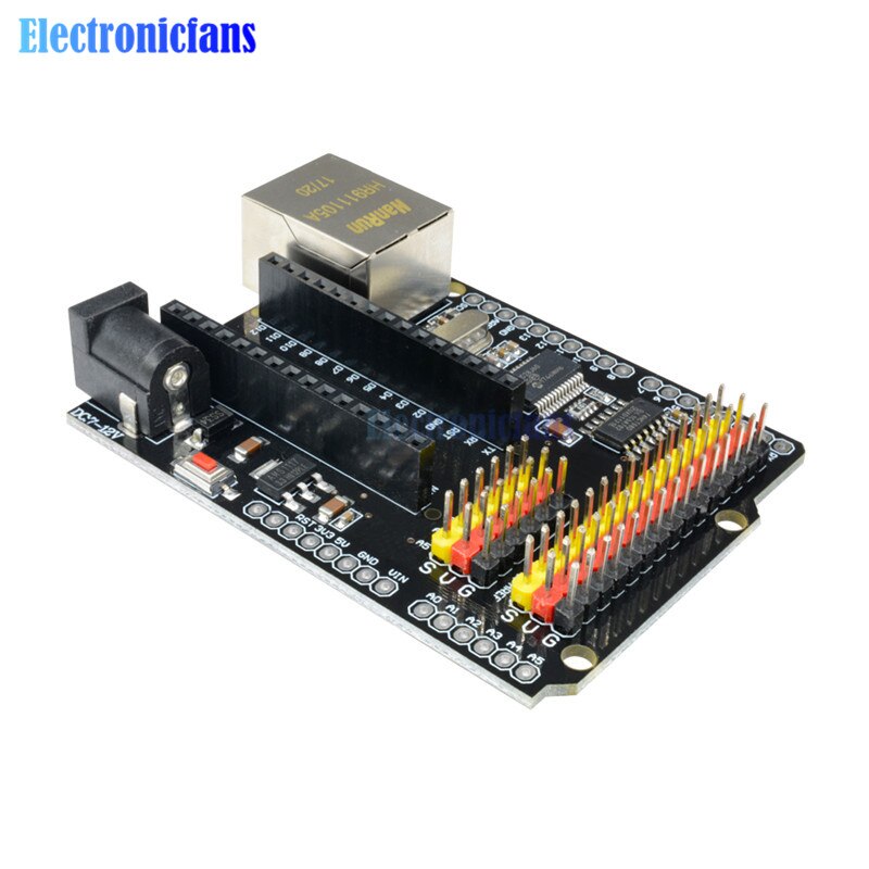【happy one】diymore ENC28J60 Ethernet shield V2.0 LAN Network Module I/O SPI AVR PIC LPC for Arduino UNO R3 CH340G NANO. 