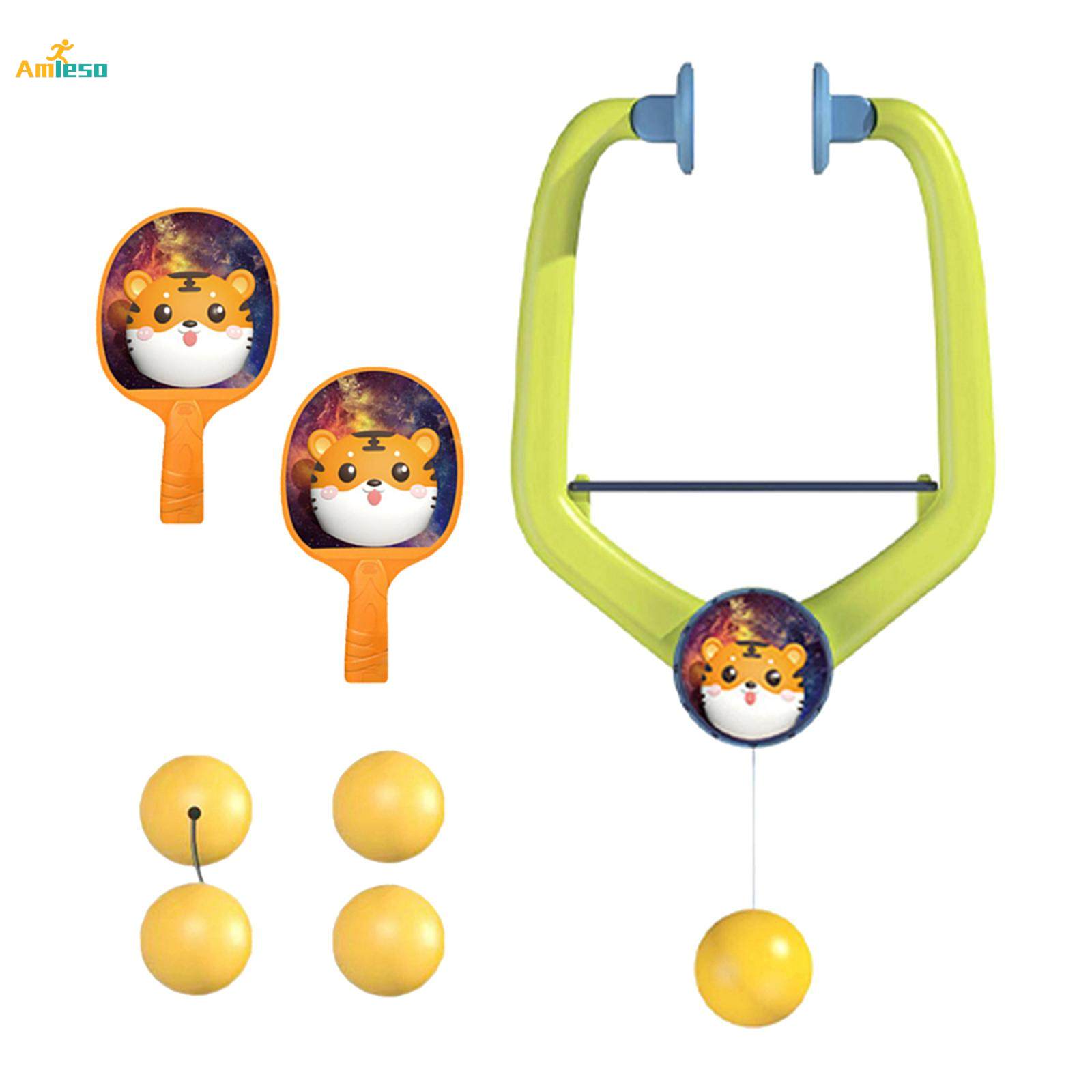 Hanging Table Tennis Set Indoor Hanging Table Tennis Trainer Parent Child Toy Portable Pingpong Paddles and Balls Set for Children Beginners. 