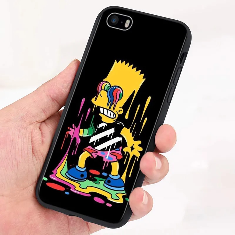 The Simpsons For Apple iPhone 15 14 13 12 11 Pro Max Mini XS X XR 7 8 6 Plus 5S Silicone Black Phone Case Coque Capa. 
