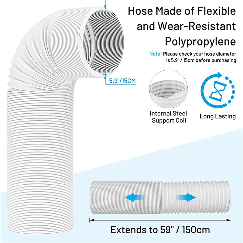 Portable Air Conditioner Window Vent Kit with Exhaust Hose Seamless. 