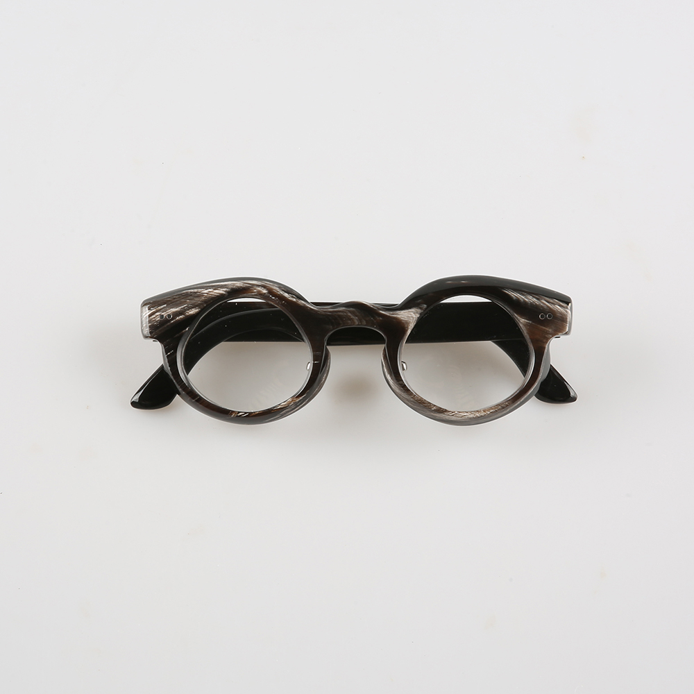 Nilerun Designer Customized Unique Handmade Irregular Curved 3D Round Edge Thick Real Horn Sunglasses Glasses Eyewear Eyeglasses. 