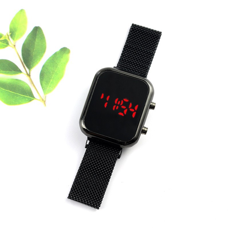 Factory Direct Wholesale Square Fashion Student Sports Electronic Watch LED Magnet Buckle Key Square Electronic Watch