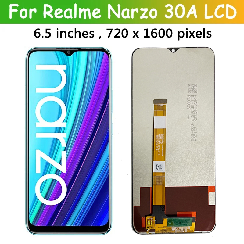 6.5 Original For Realme Narzo 30A RMX3171 LCD Display Touch Screen Digitizer Replacement For Realme Narzo30A Display. 