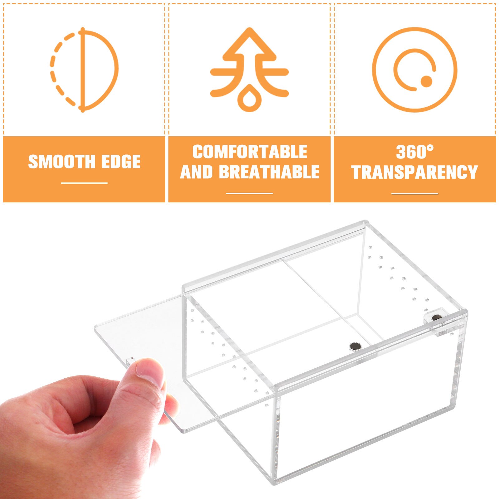 1pc Reptile Enclosures Cricket Home Box with Lid Spider Terrarium Reptile Box Cricket Container. 