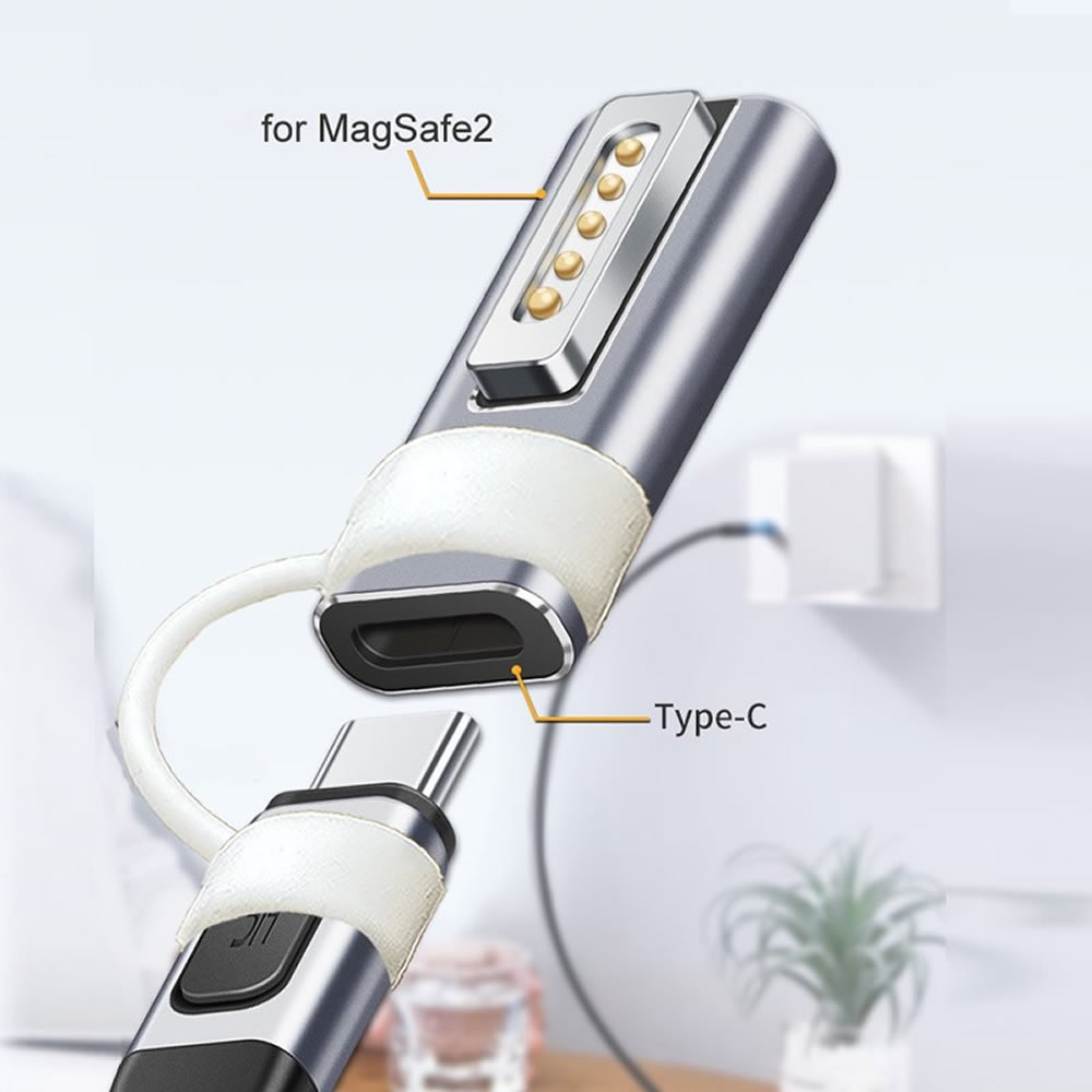 USB Type C Magnetic PD Adapter for Magsafe 1 2 MacBook Air Pro Led Indicator Fast Charging Magnet Plug Converter. 