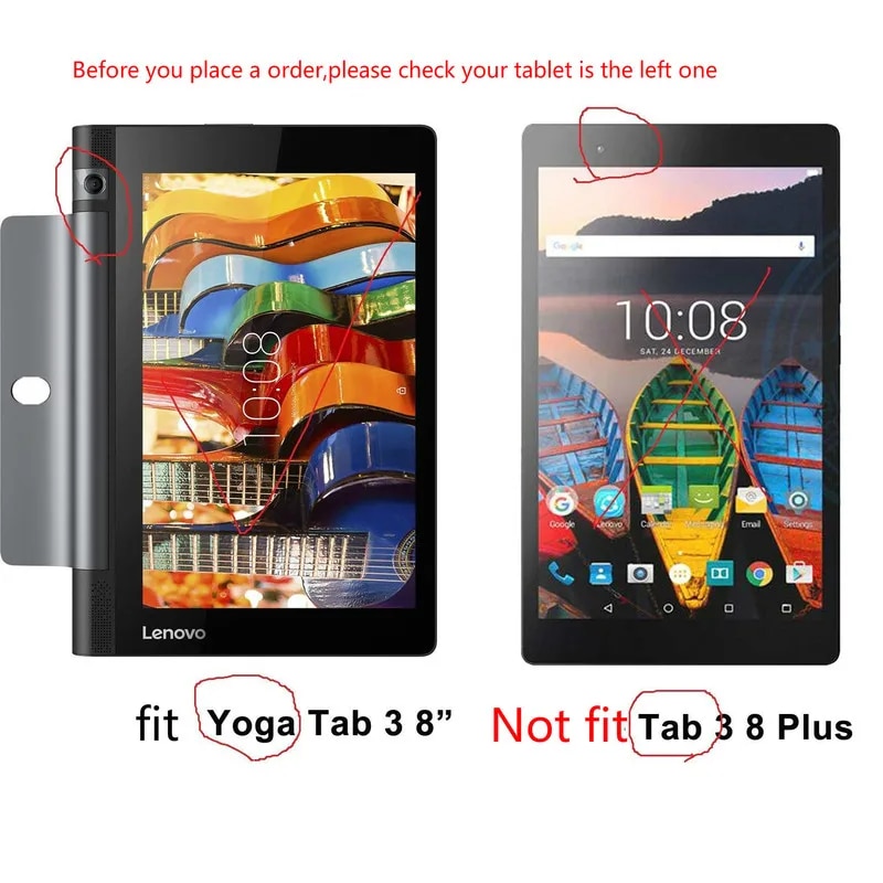 【3C VictoryEagle】Yoga Tab3 8 YT3-850F Case for Lenovo Tab 3 850F YT3-850M Flip Stand PU Leather Tablet Cover Case Capa Funda Glass. 