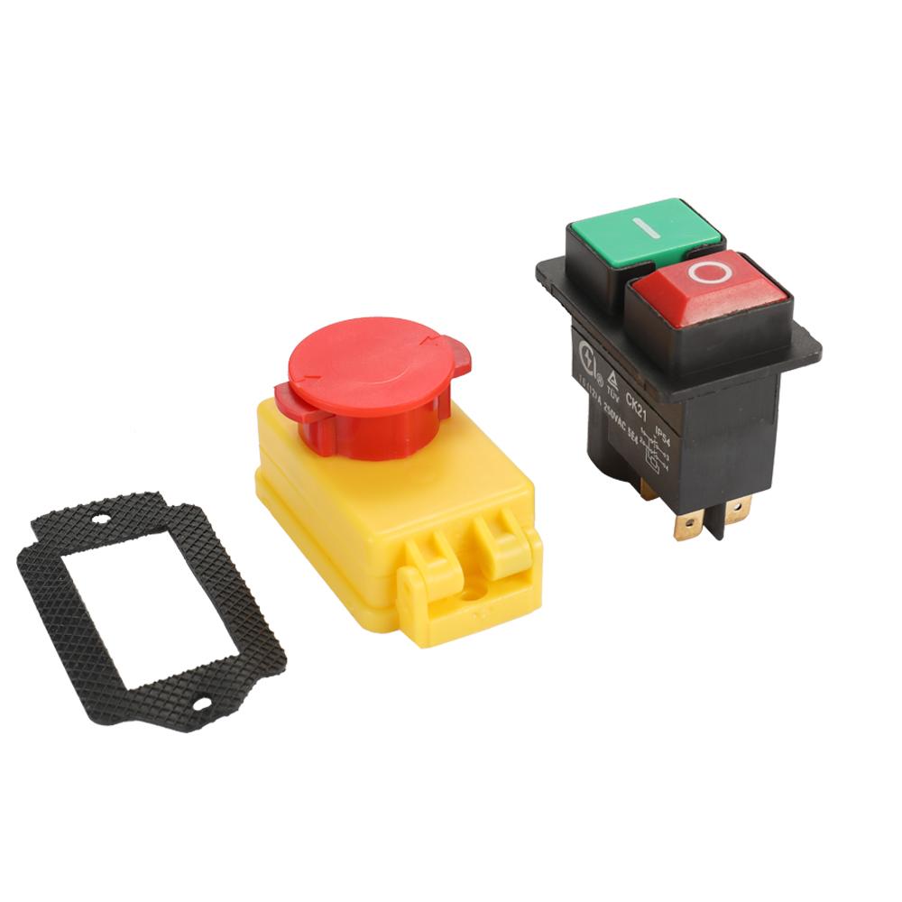 250V Universal CK21D/250V Safety Switch Emergency Stop Safe Cut Off Killer Waterproof and Dustproof Switches Electromagnetic Switch for Grinding Machine. 