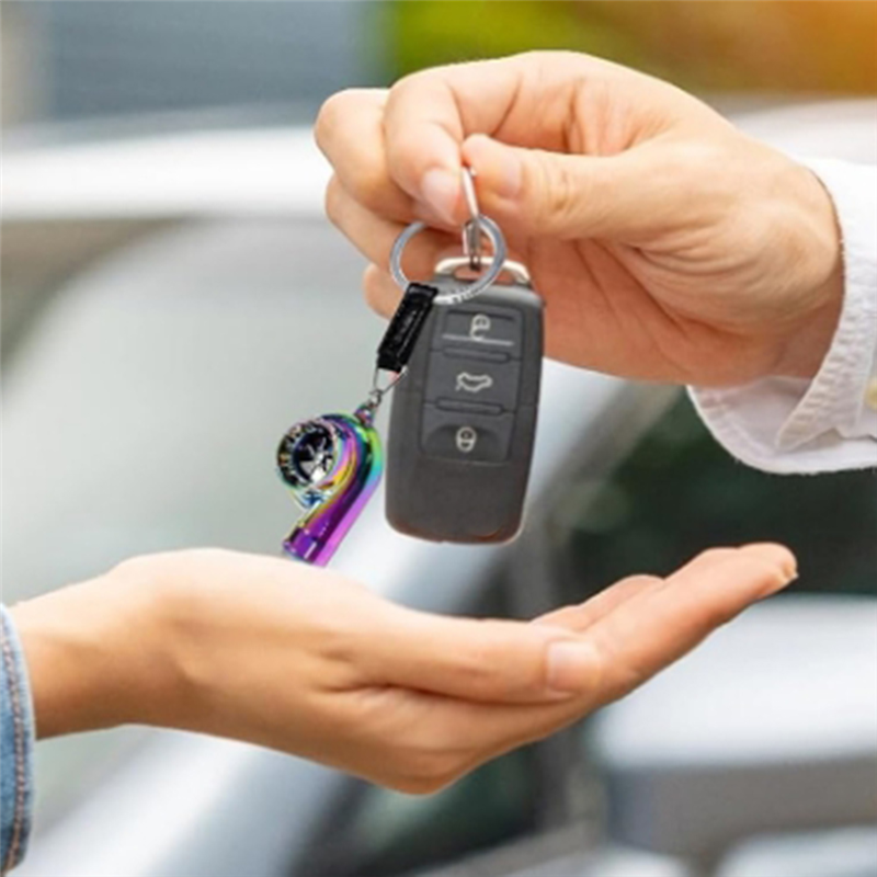 Car Turbo Spinner Keychain with Real Sound and LED Light Mini Turbocharger Key Chain for Car Keys Accessories ,B. 