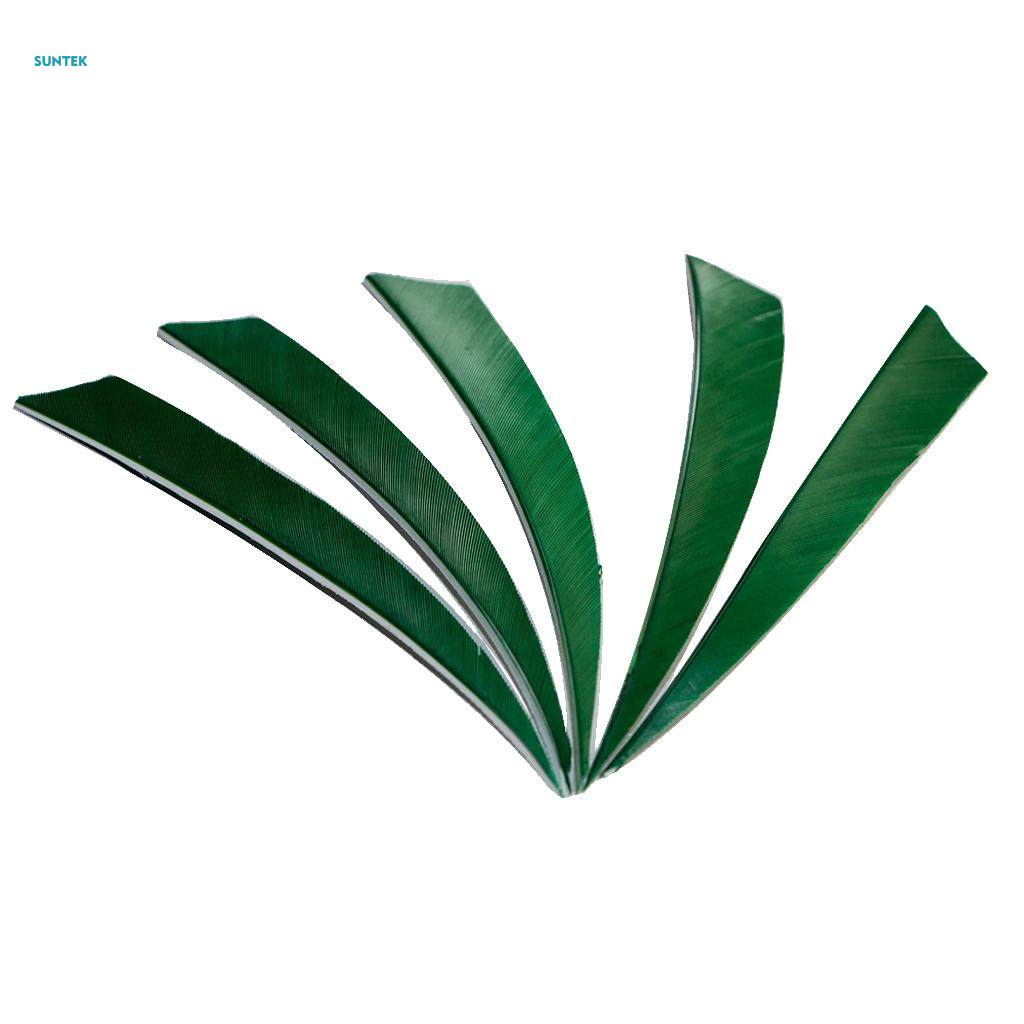 4x10 Pieces Shield Cut Archery Arrow Feather Fletching DIY Green. 