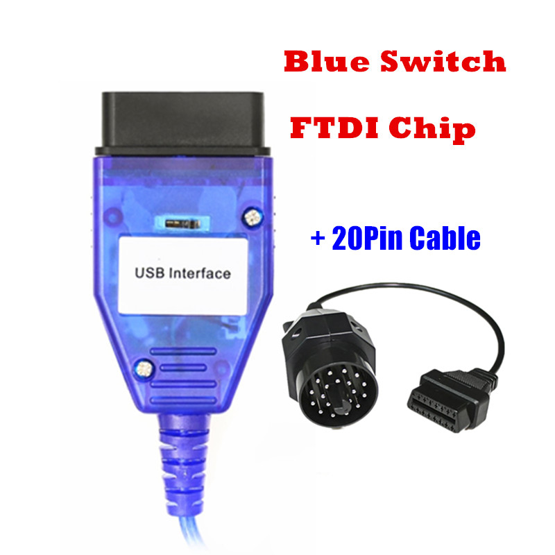 OBD 2 USB Cables For BMW in-pa K+DCAN USB Interface Diagnostic Tool For BMW E46 K+CAN K CAN FTDI FT232 Chip OBD2 Scanner. 