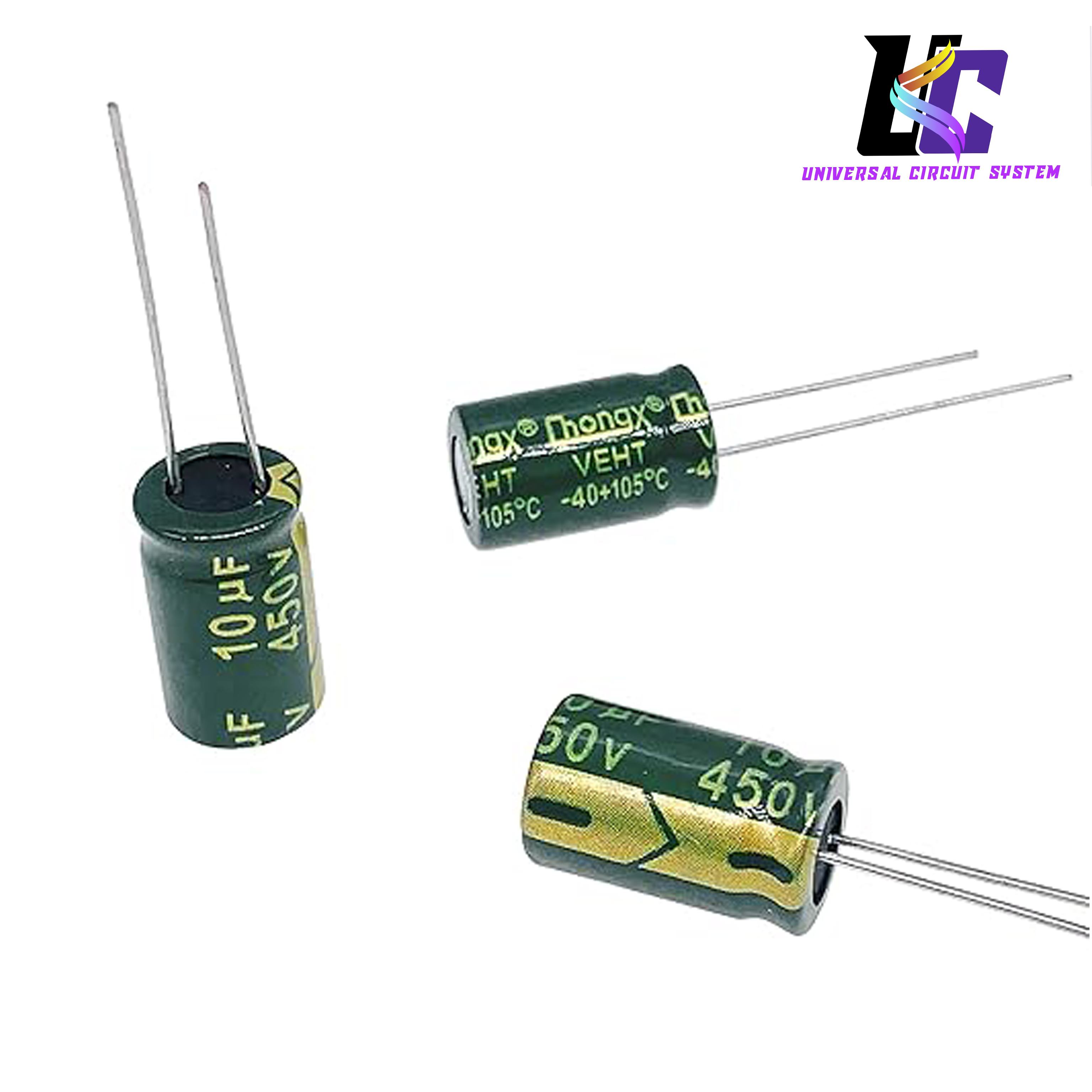 2 psc 450V 10UF Capacitor 10X17MM(0.39x0.67in) High Frequency Aluminum Electrolytic Capacitors for TV, LCD Monitor, Game. 