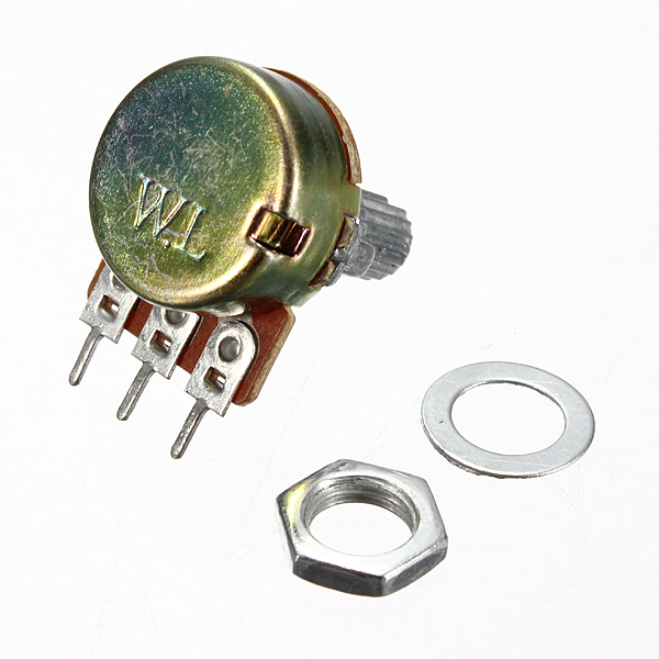 2Pcs- 3 Pin 1M Potentiometer Panel Mount 1M Ohm 1/2 Watt 3 Terminal Leads Single Gang Linear Taper Rotary Potentiometer 1M Ohm Adjustable Variable Resistor Volume Pot. 