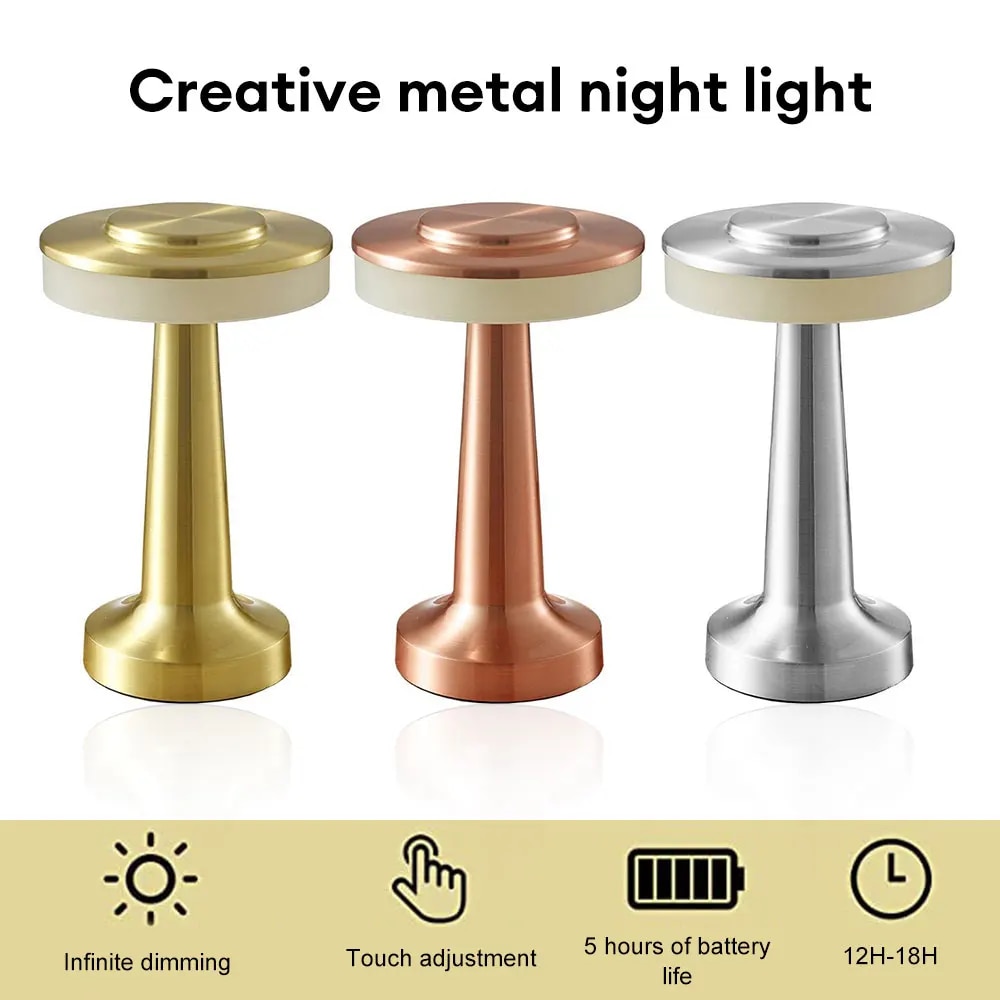 Retro Led Table Lamp Usb Rechargeable Infinitely Dimmable Night Light Camping Light Suitable For Bar Lampbedroom Ambient Light. 