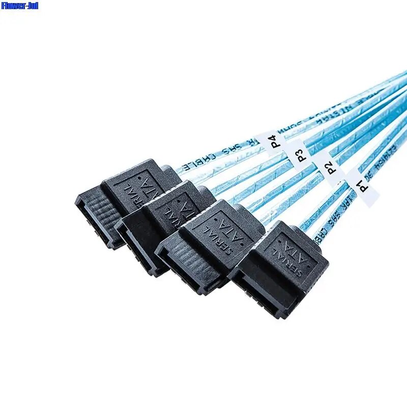 SAS SATA Cable Mini-SAS SFF-8087 To 4 SATA Cable Mini SAS 4i SFF8087 36P To 4 SATA 7P Cable 12Gbps 1/0.5M Hard Drive Data. 