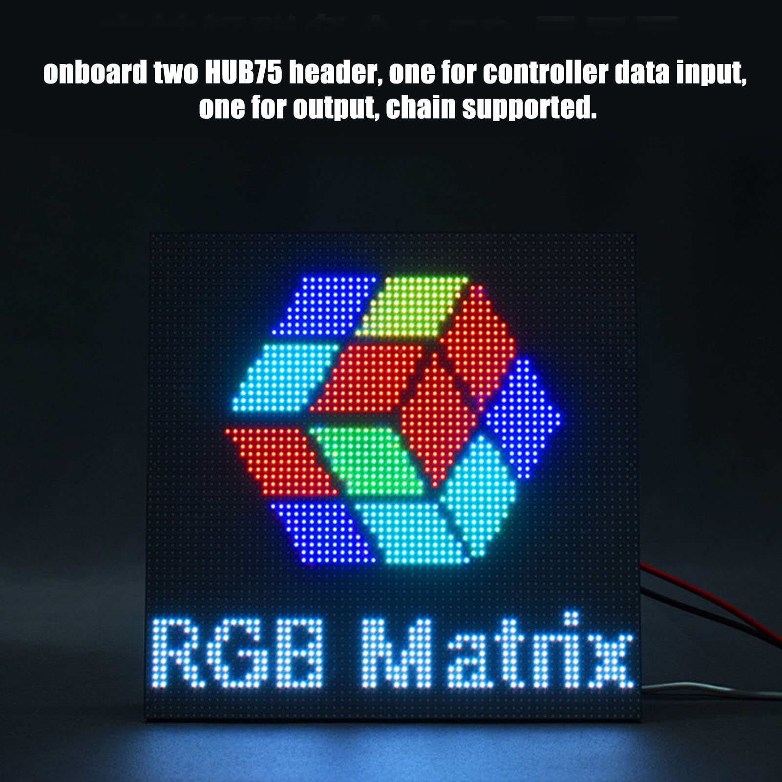 RGB LED Panel, RGB LED Board HUB75 Header 2048 DOTS 3.1in Wide for Monitor. 