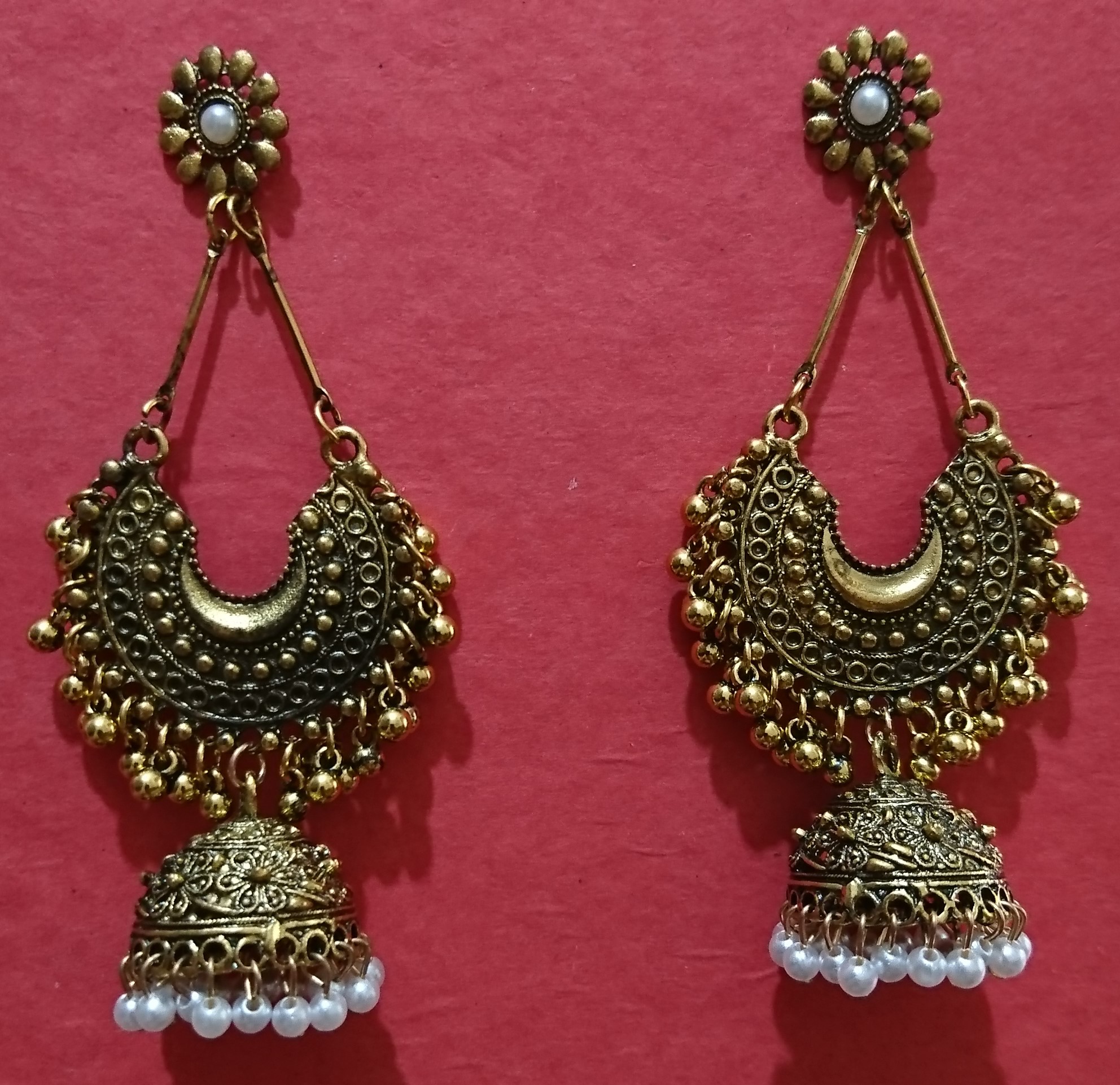 Trendsetter - Fashion Innovator - Easily Usable - Golden Antique Earrings Jhumka for Women and Girls - Easy To maintain