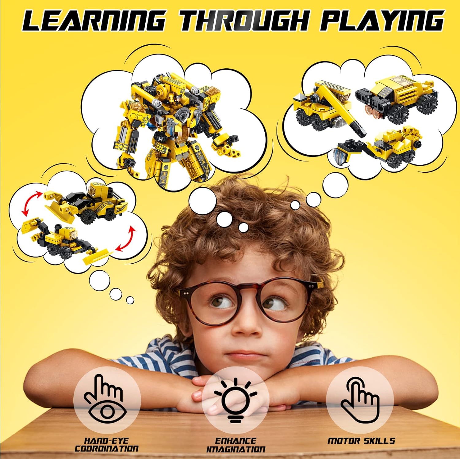 Robot Lego 12 in 1 573 Pcs Transformer City Project Building Block for Kids- 633008. 